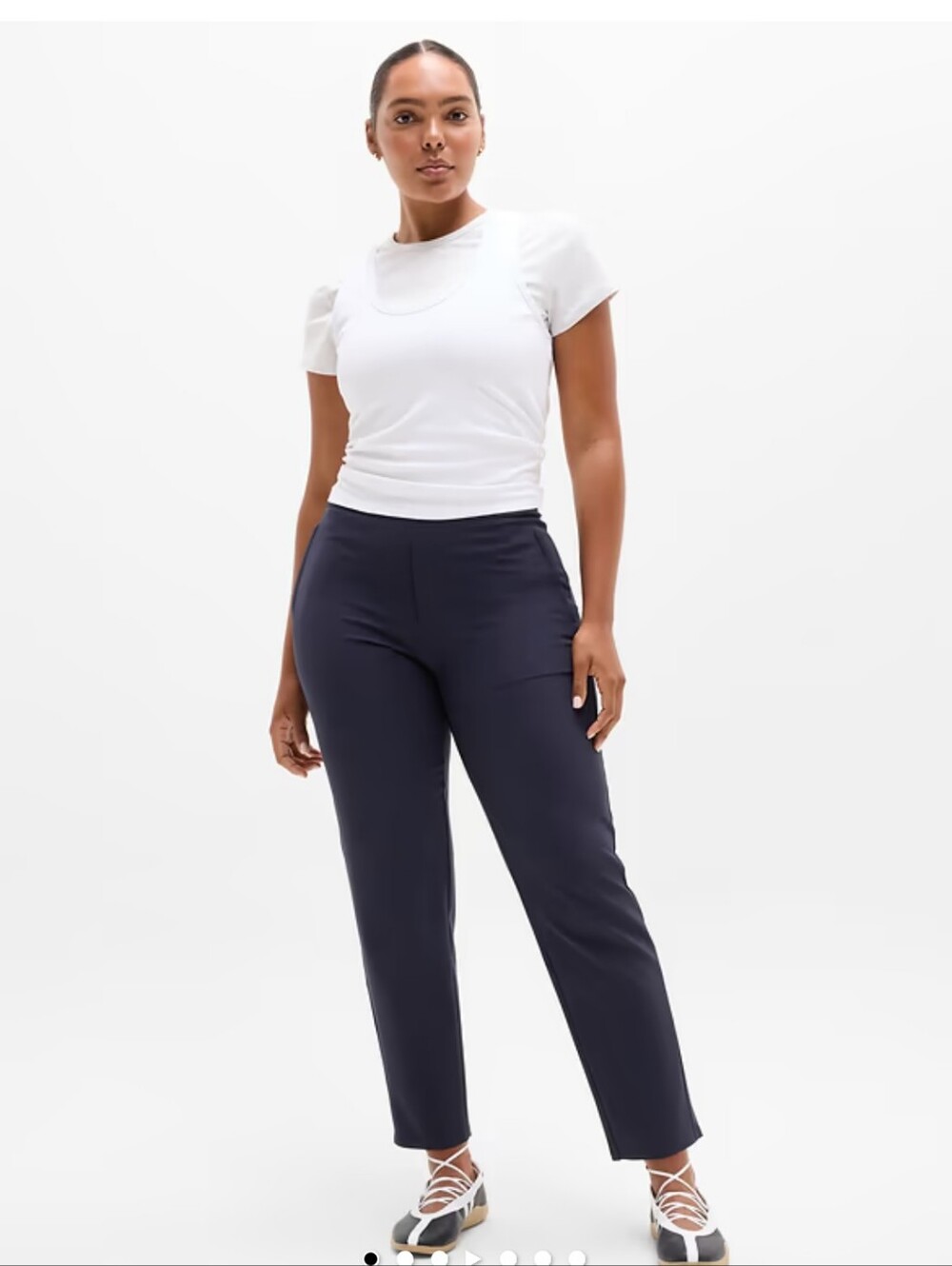 New Athleta Endless High Rise Navy Pants Strech Pull On Women's Size 22 - Picture 2 of 8